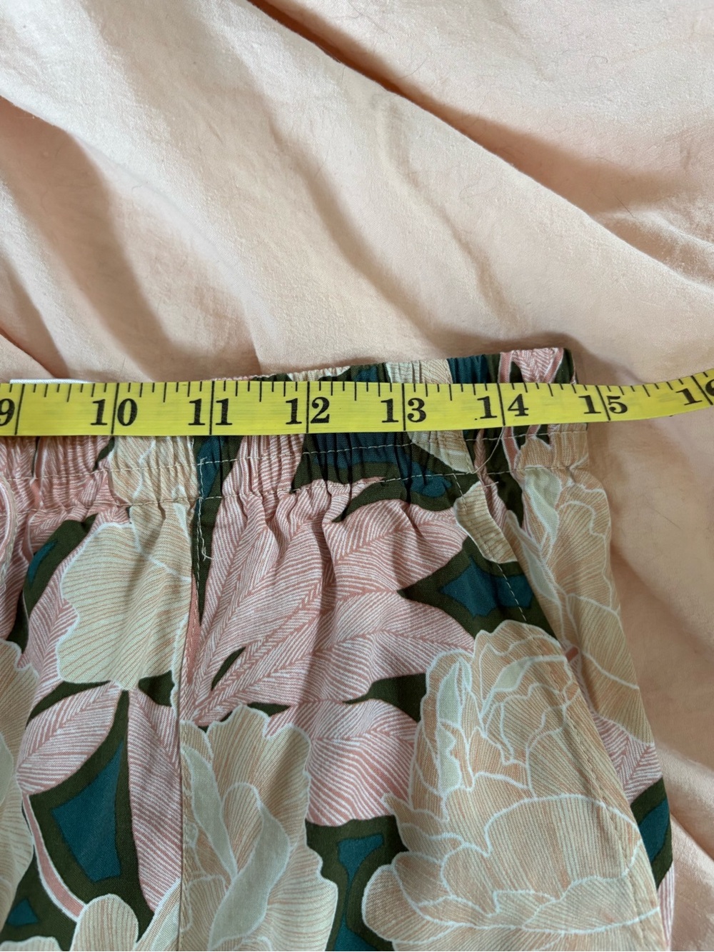 Anthropologie Black Rainn‎ Pink Green Floral Boho Garden Pull On Pants M Peony - Picture 6 of 8